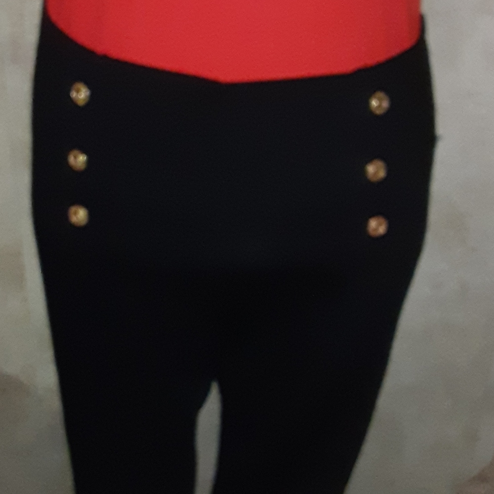 BLACK Slacks Slimming Body Nautical Theme by Peter Nygard  Size Large
